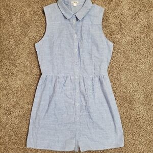 Timing Blue White Striped Denim Coller Button Down Womens Dress Large  Good pre